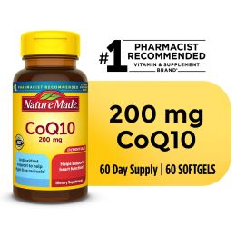 Nature Made CoQ10 200mg Softgels, Heart Health Support, 60 Count