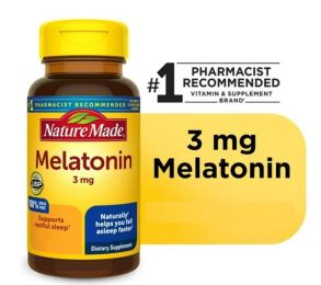 Nature Made Melatonin 3 mg Tablets, 100% Drug Free Sleep Aid for Adults, 60 Count