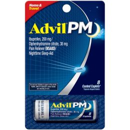 Advil PM Pain Reliever and Nighttime Sleep Aid;  8 Coated Caplets