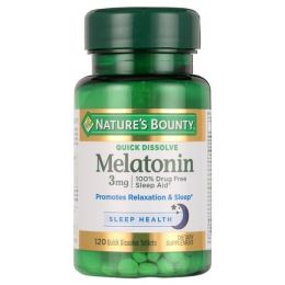 Nature's Bounty Melatonin Sleep Aid Tablets;  3 mg;  120 Count