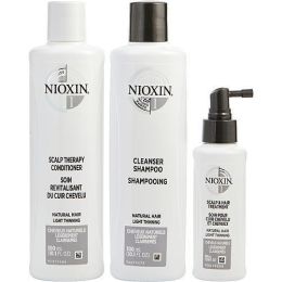 NIOXIN by Nioxin SET-3 PIECE MAINTENANCE KIT SYSTEM 1 WITH CLEANSER 10.1 OZ & SCALP THERAPY 10.1 OZ & SCALP TREATMENT 3.38 OZ