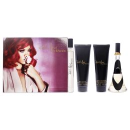 Rebl Fleur by Rihanna for Women - 4 Pc Gift Set 3.4oz EDP Spray; 3oz Body Lotion; 3oz Bath and Shower Gel; 10ml EDP Spray