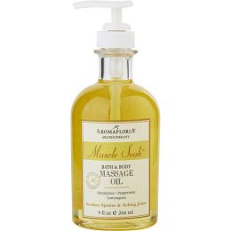 MUSCLE SOAK by Aromafloria BATH AND BODY MASSAGE OIL 9 OZ BLEND OF EUCALYPTUS, PEPPERMINT, AND LEMONGRASS